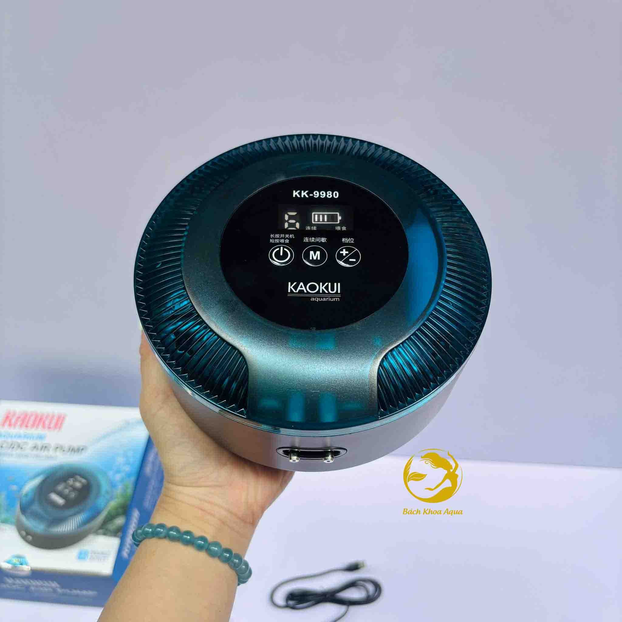 Sủi tích điện Kaokui 9980 - 2 vòi cao cấp êm ái cho bể cá cảnh
